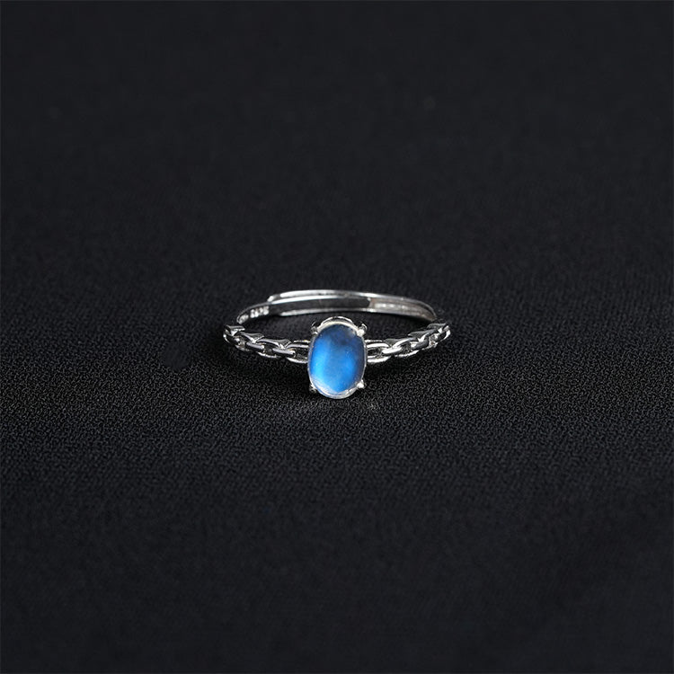Moonstone Braid Ring