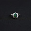 Black Opal Halo Ring - Split Shank