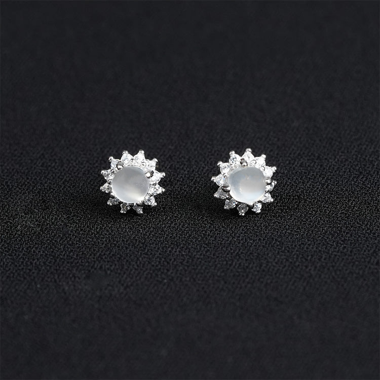 Sunburst Moonstone Earrings