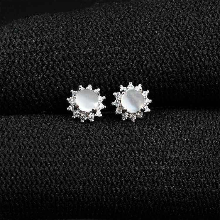 Sunburst Moonstone Earrings
