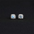 Moonstone Halo Earrings