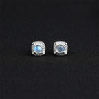 Moonstone Halo Earrings