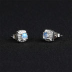 Moonstone Halo Earrings