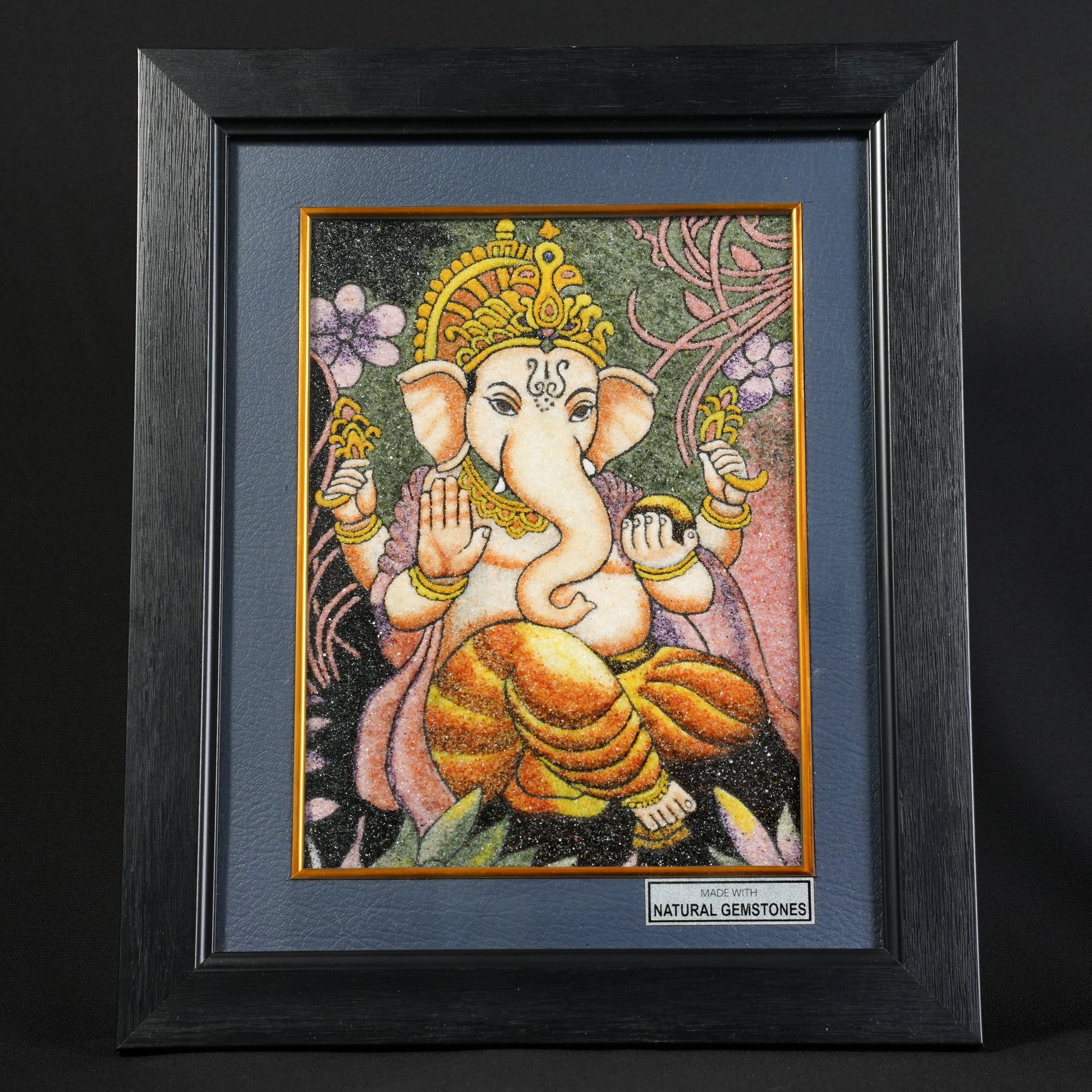 Lord Ganesha Gemstone Art